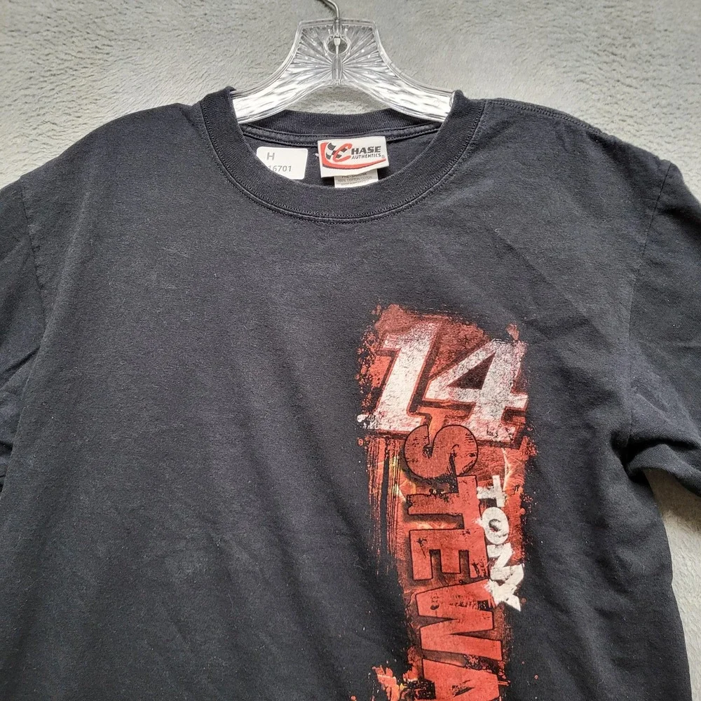 VINTAGE Tony Stewart Men Shirt‎ M Black Graphic Chase Authentics Race Car